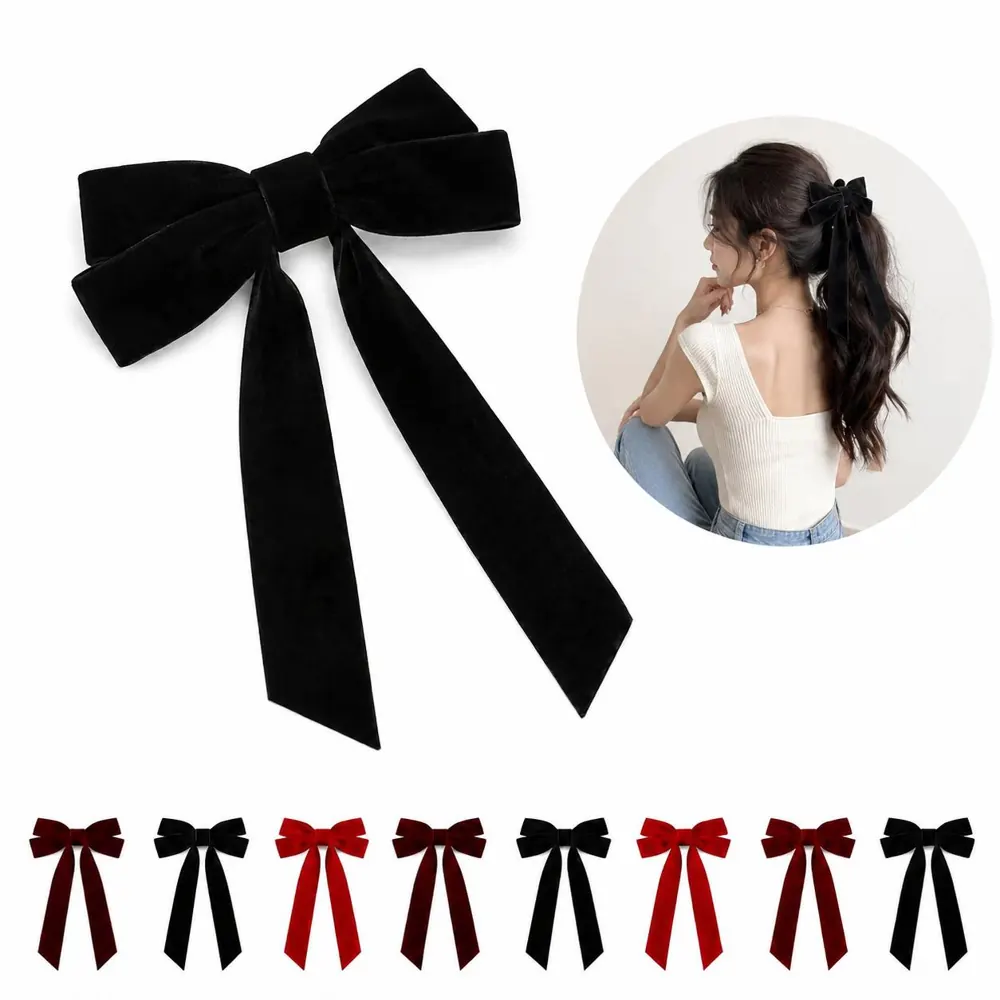 Elegant Velvet Bow Alligator Clip for Hair Styling 2