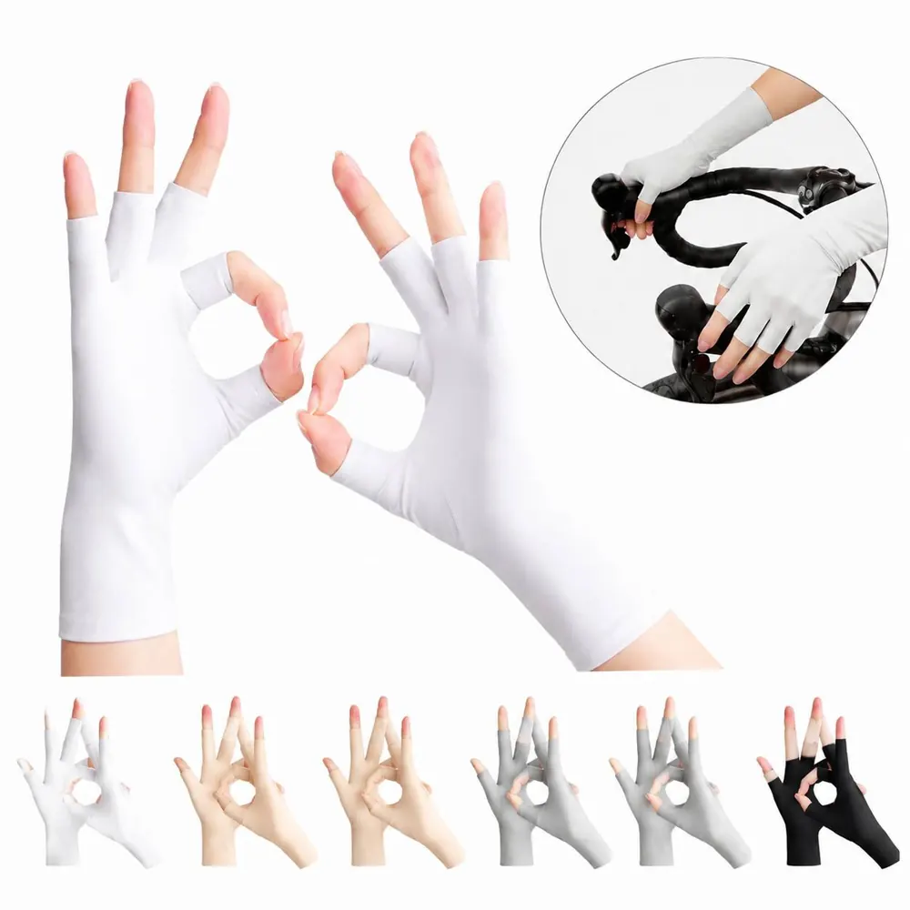 Women's UPF Breathable Fingerless Sun Gloves for Driving 2