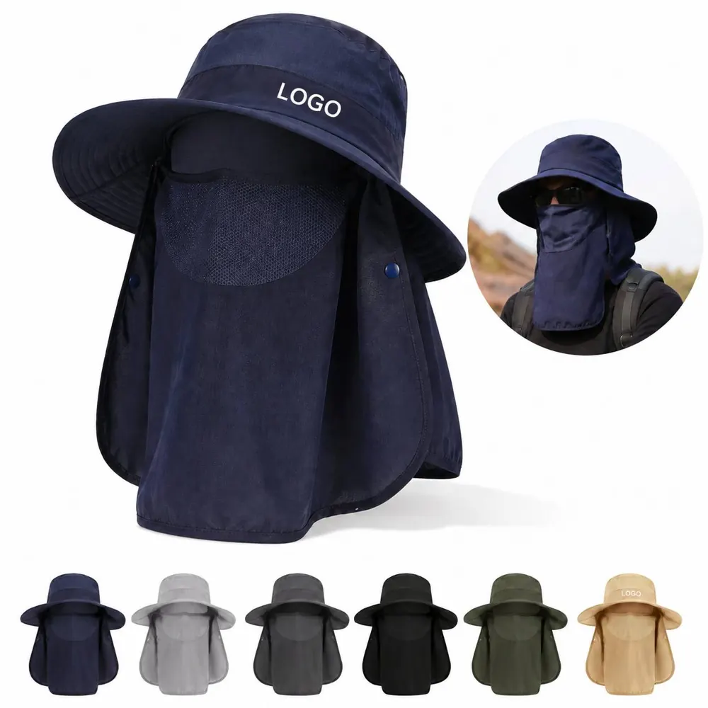 Quick-Dry Nylon Sun Hat with Detachable Neck Flap UV