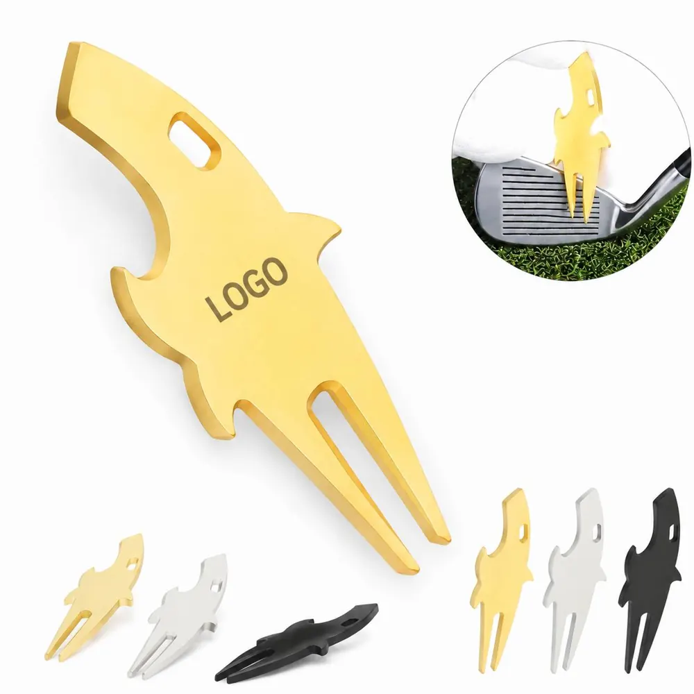 Stainless Steel Golf Fork Tool with Bottle Opener, 3 Inch