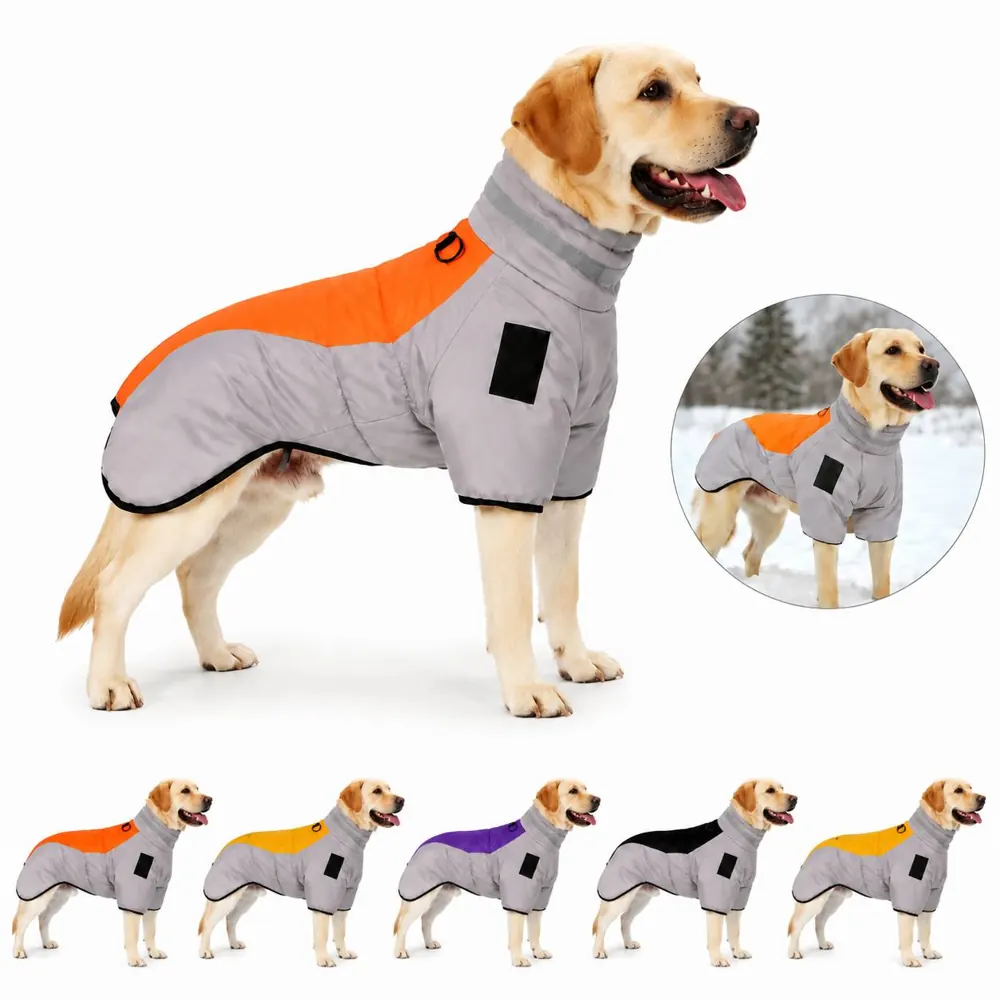 Reflective Waterproof Dog Coat with Warm Cotton Lining 2