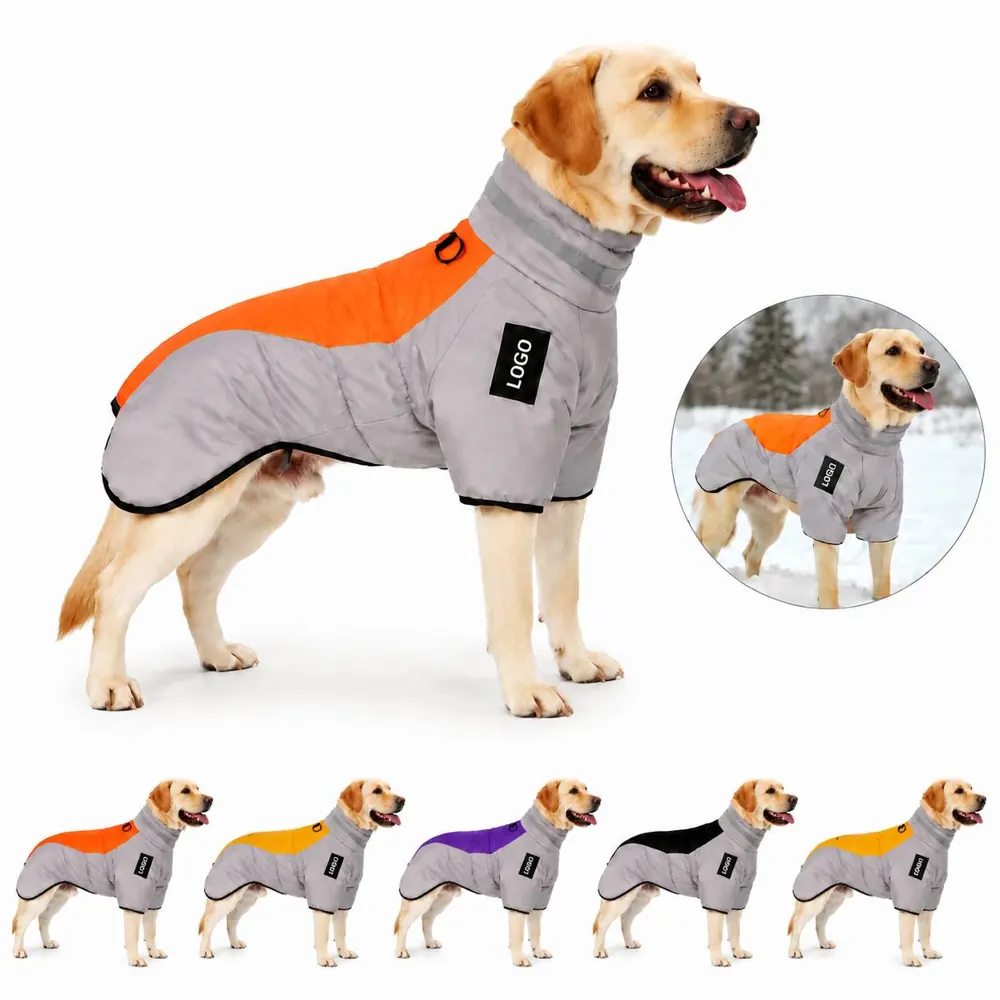 Reflective Waterproof Dog Coat with Warm Cotton Lining