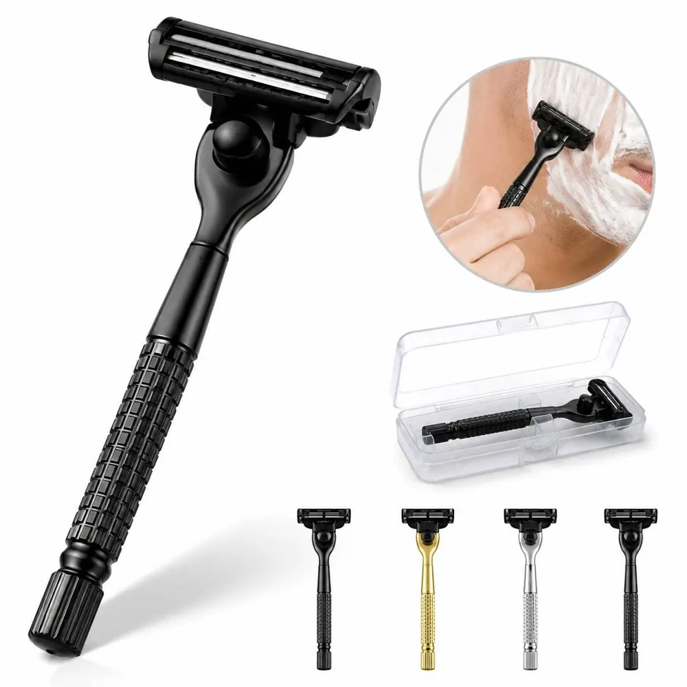Durable Metal Safety Razor with Replaceable Single-Edge 2