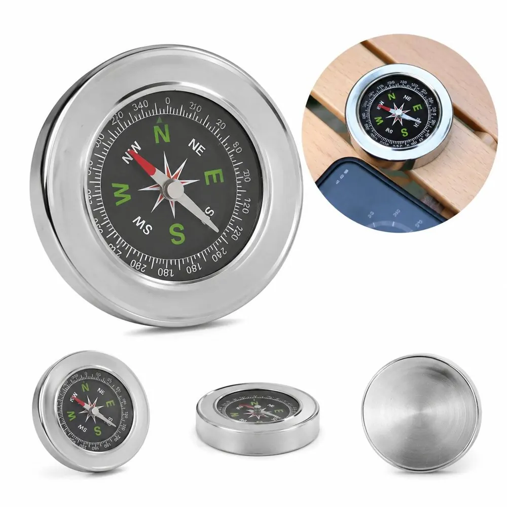 Portable Stainless Steel Compass for Hiking & Outdoor 2