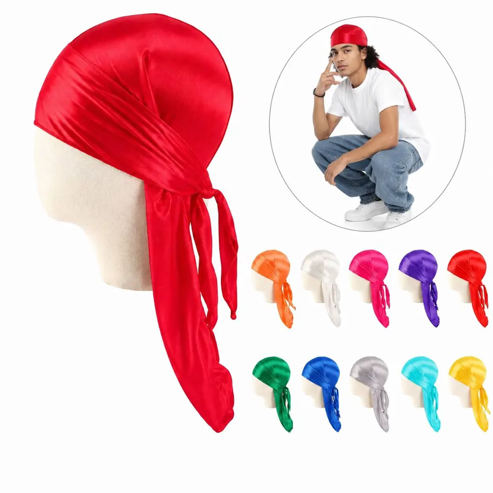 Kids Silk Satin Long Tail Durag for Wave Care 2