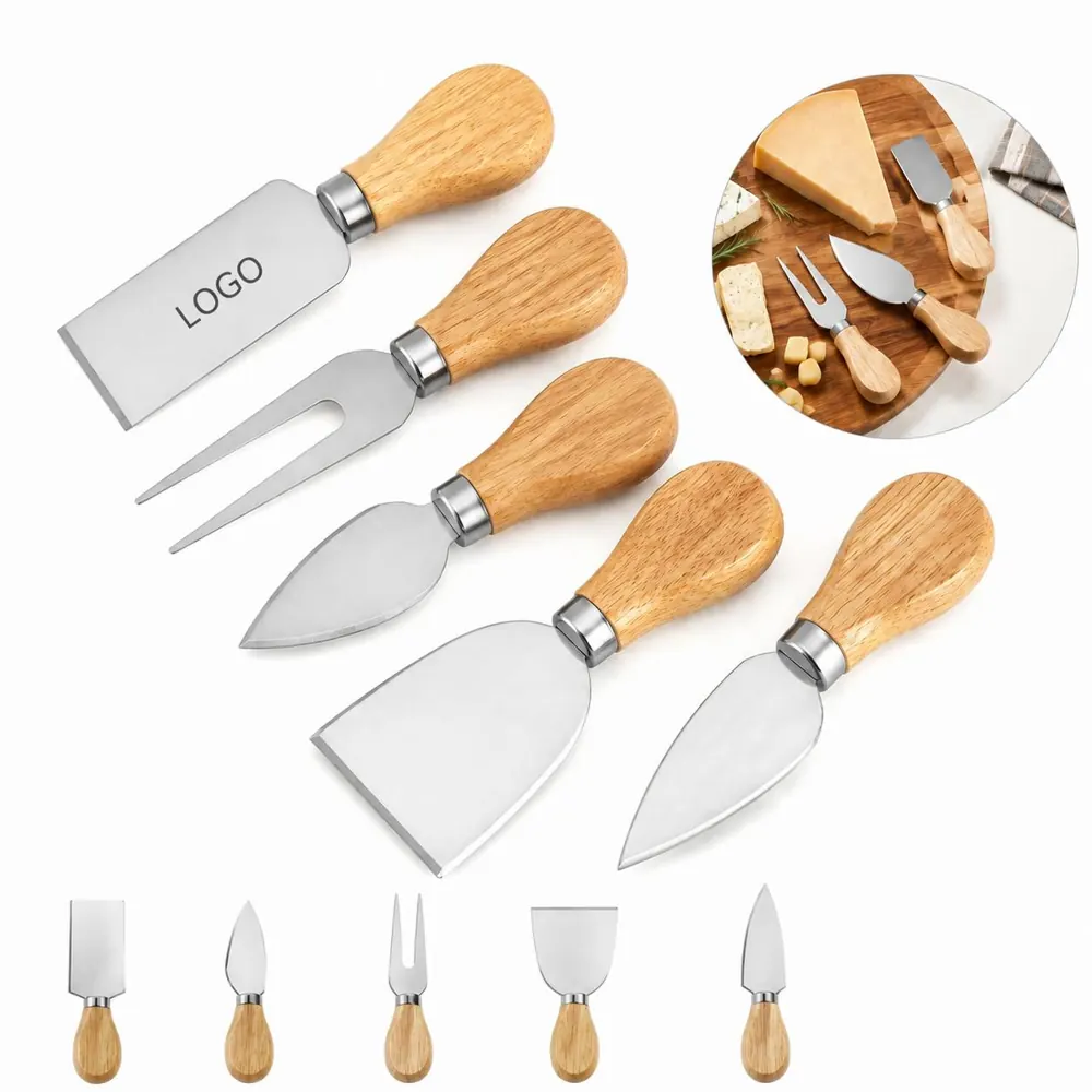 Stainless Steel Cheese Knife Set with Bamboo Handles