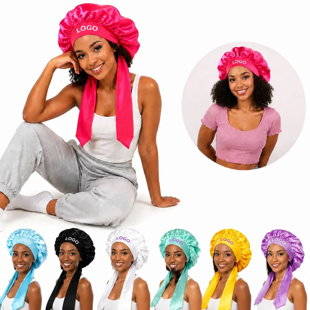 Kids Satin Sleep Bonnet for Hair Protection, Adjustable