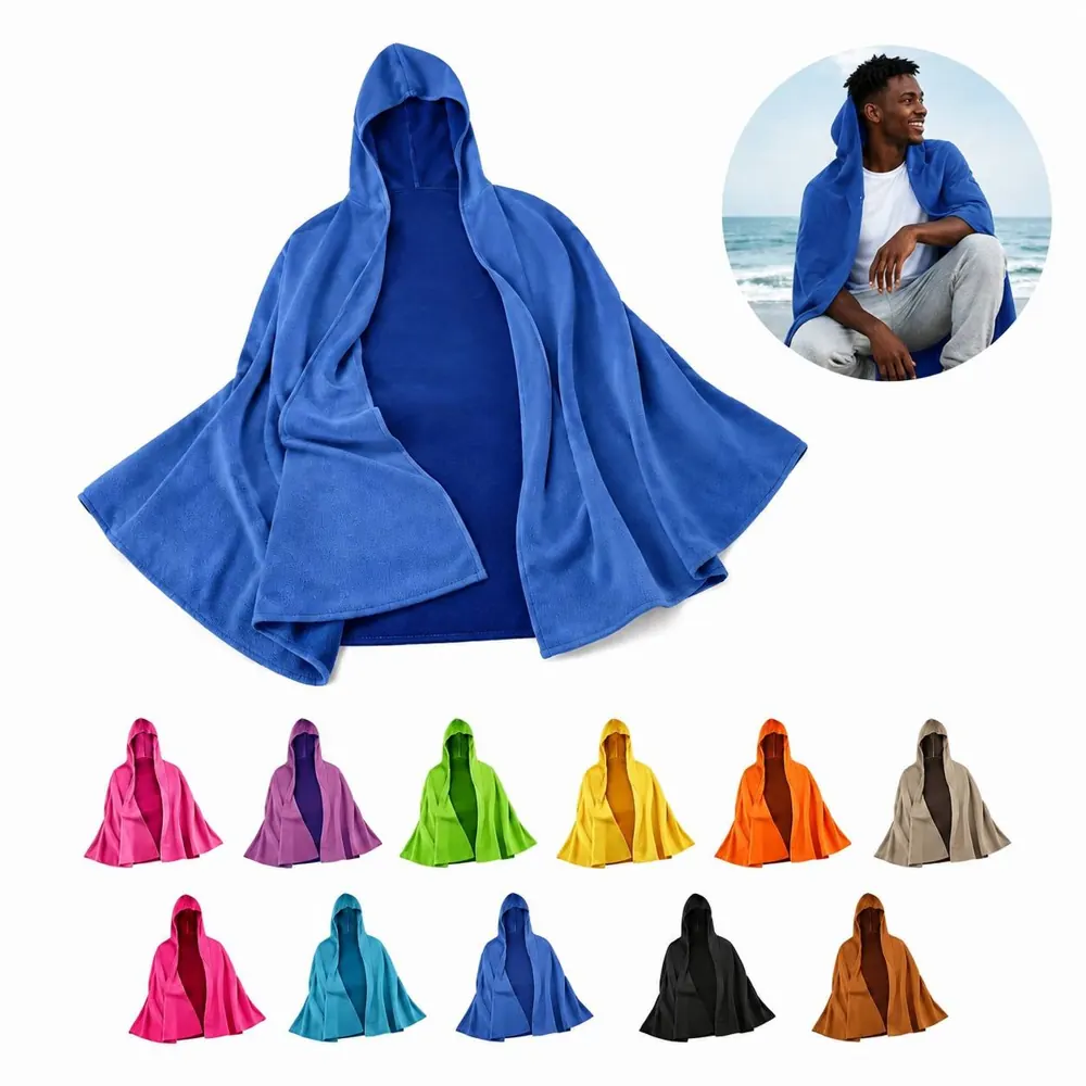 Quick-Dry Hooded Beach Cape Towel for Swimming 2