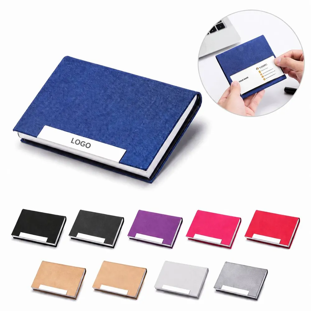 PU Leather Business Card Case Holder, 200 Capacity, Compact