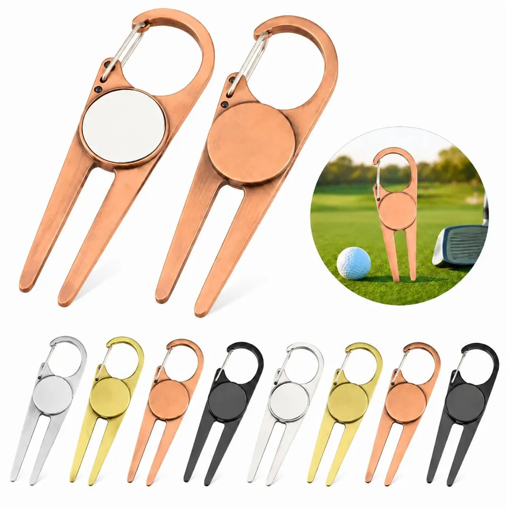 Zinc Divot Repair Tool for Golf Greens, Durable 2-Prong 2