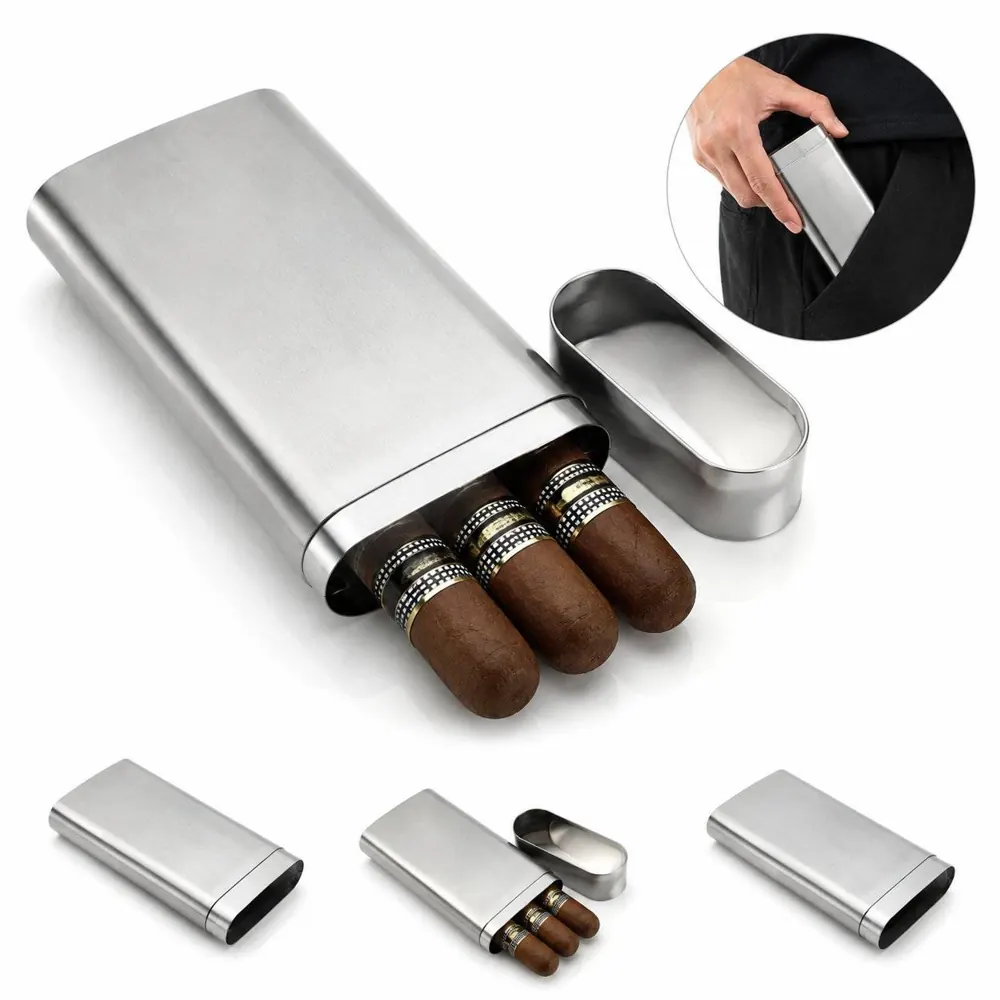 Stainless Steel Cigar Protector Tube, Durable Travel Case 2