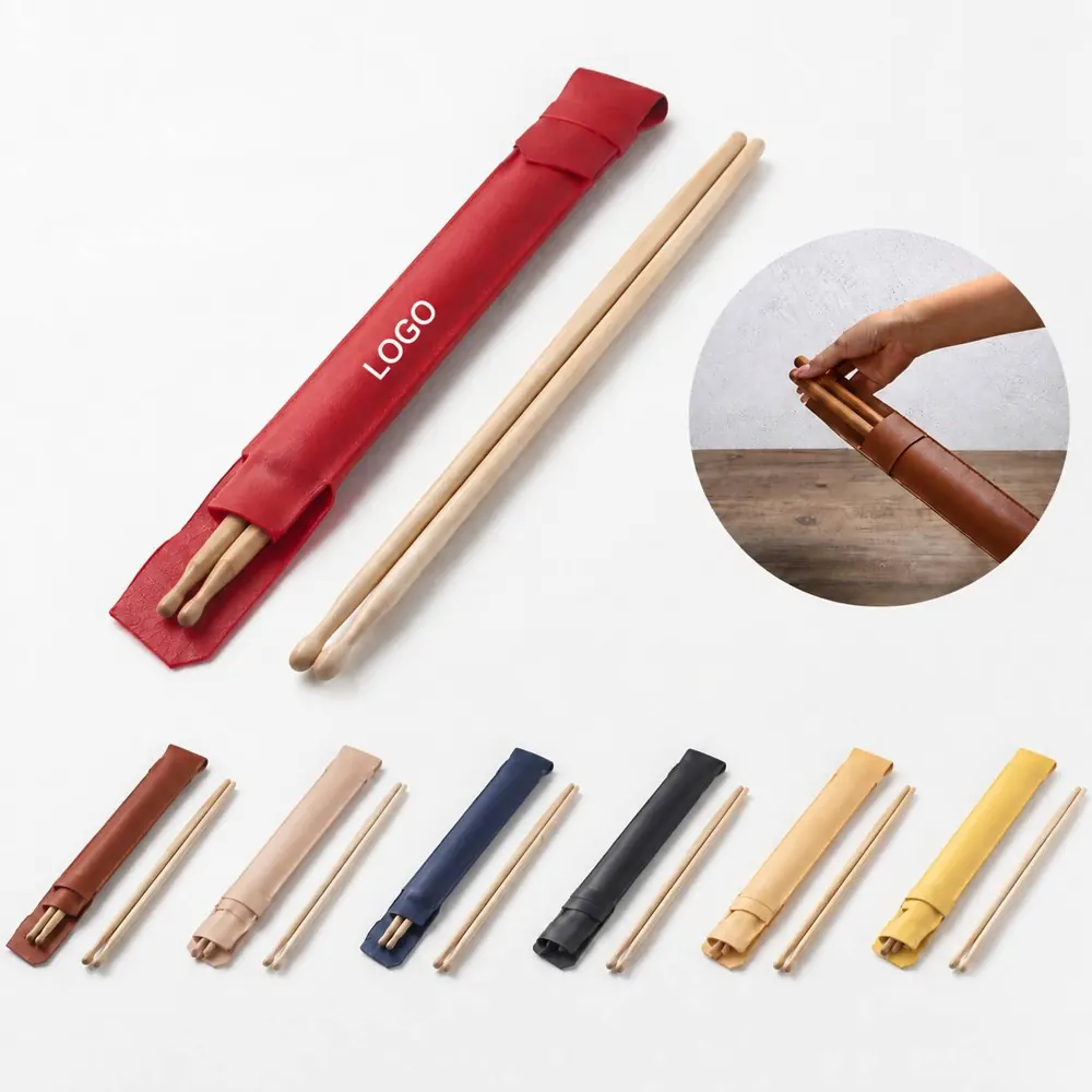Premium Leather Drumstick Sleeve for Secure Travel Storage