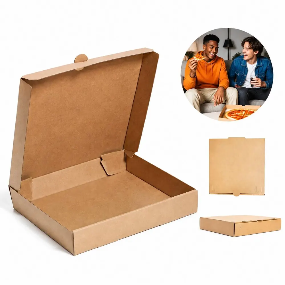 Kraft Corrugated Pizza Box for Takeout Delivery, Sturdy 2