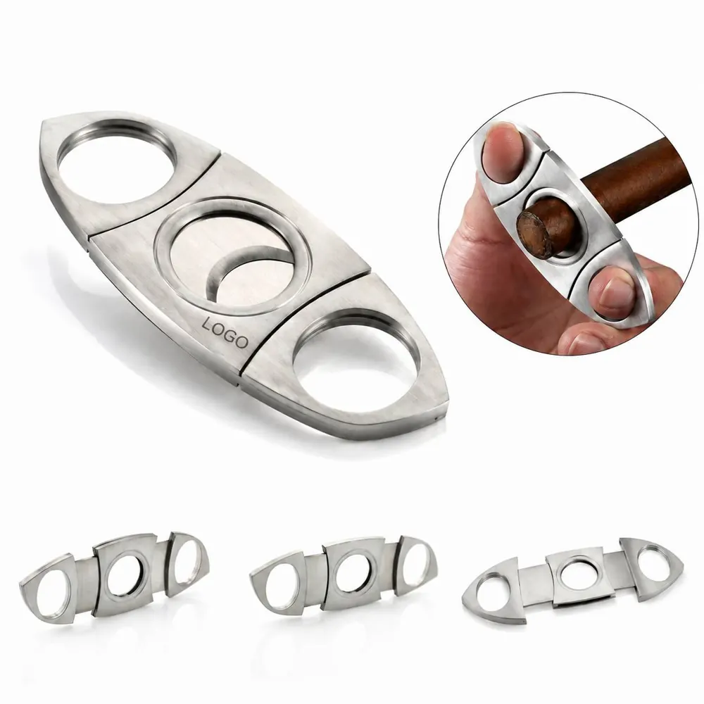 Stainless Steel Double Blade Guillotine Cigar Cutter