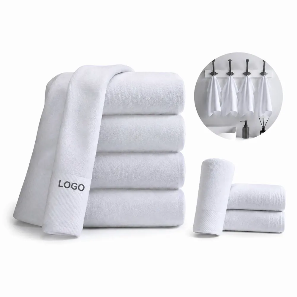 100% Cotton Medium-Weight Towels, Absorbent & Quick-Dry