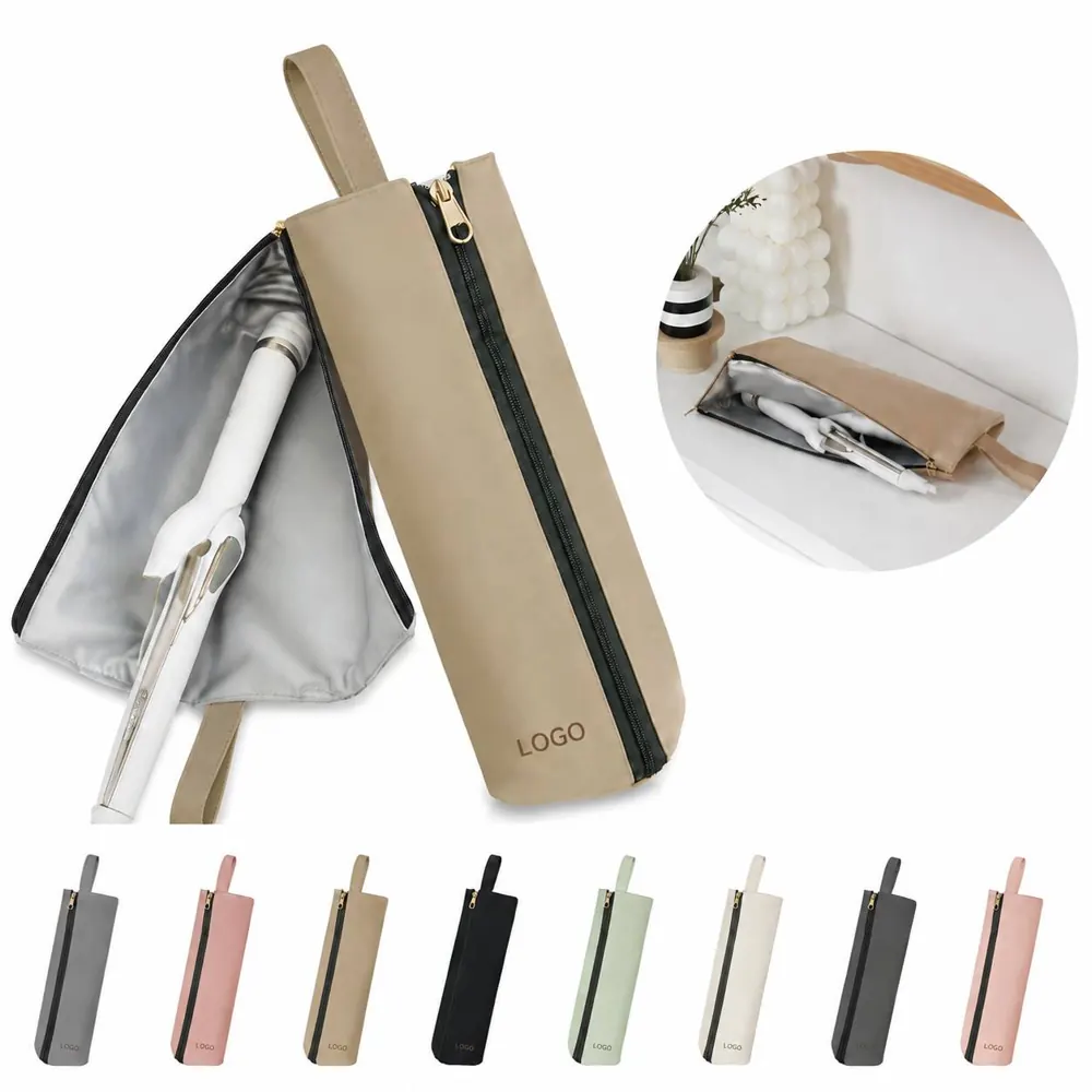 Heat Resistant Curling Iron Travel Bag with Zipper Closure