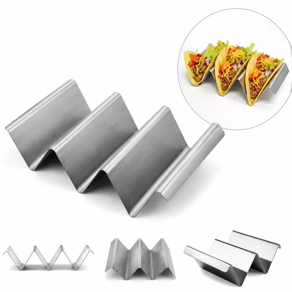 430 Stainless Steel Taco Stand, Rust-Resistant Holder 2