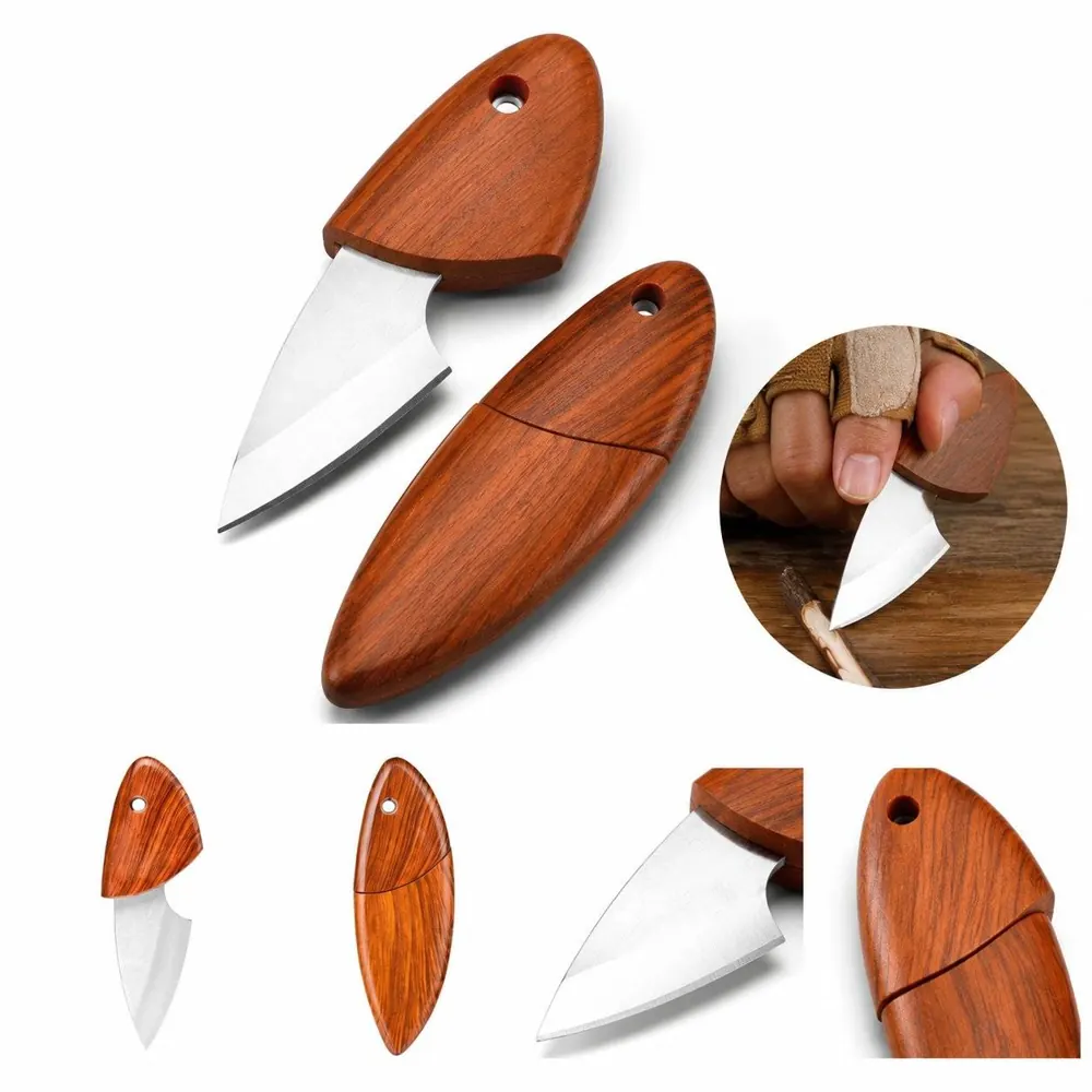 Mini Fish-Shaped EDC Pocket Knife with Sheath, Stainless 2