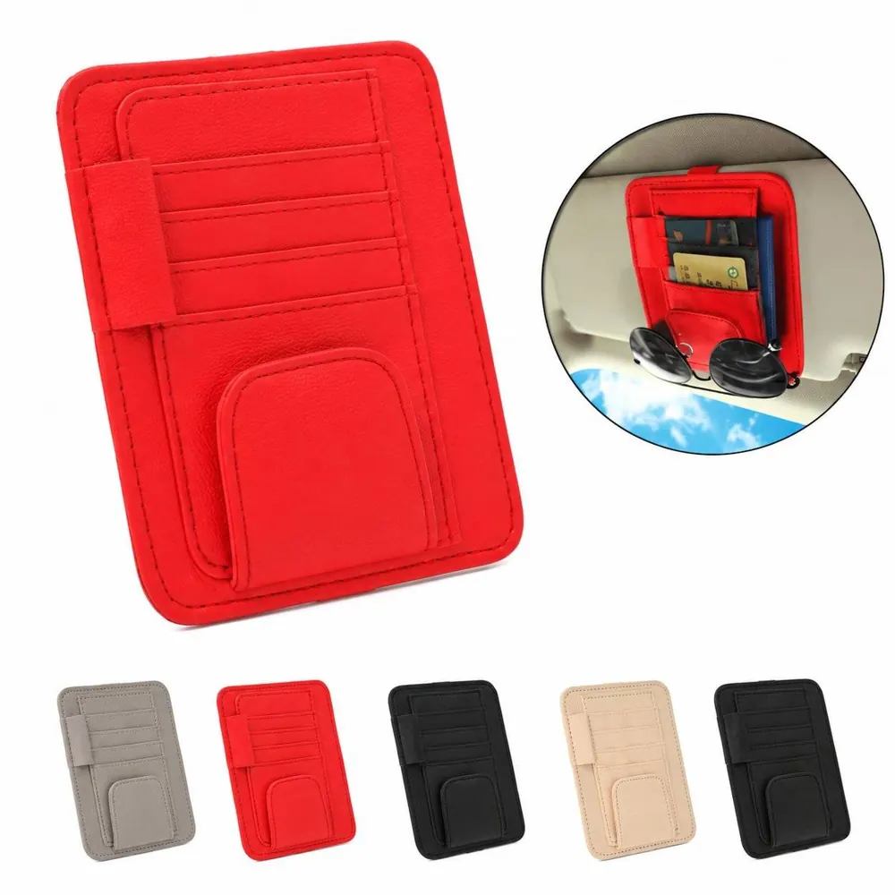 PU Leather Sunglasses Visor Clip with Soft Lining 2