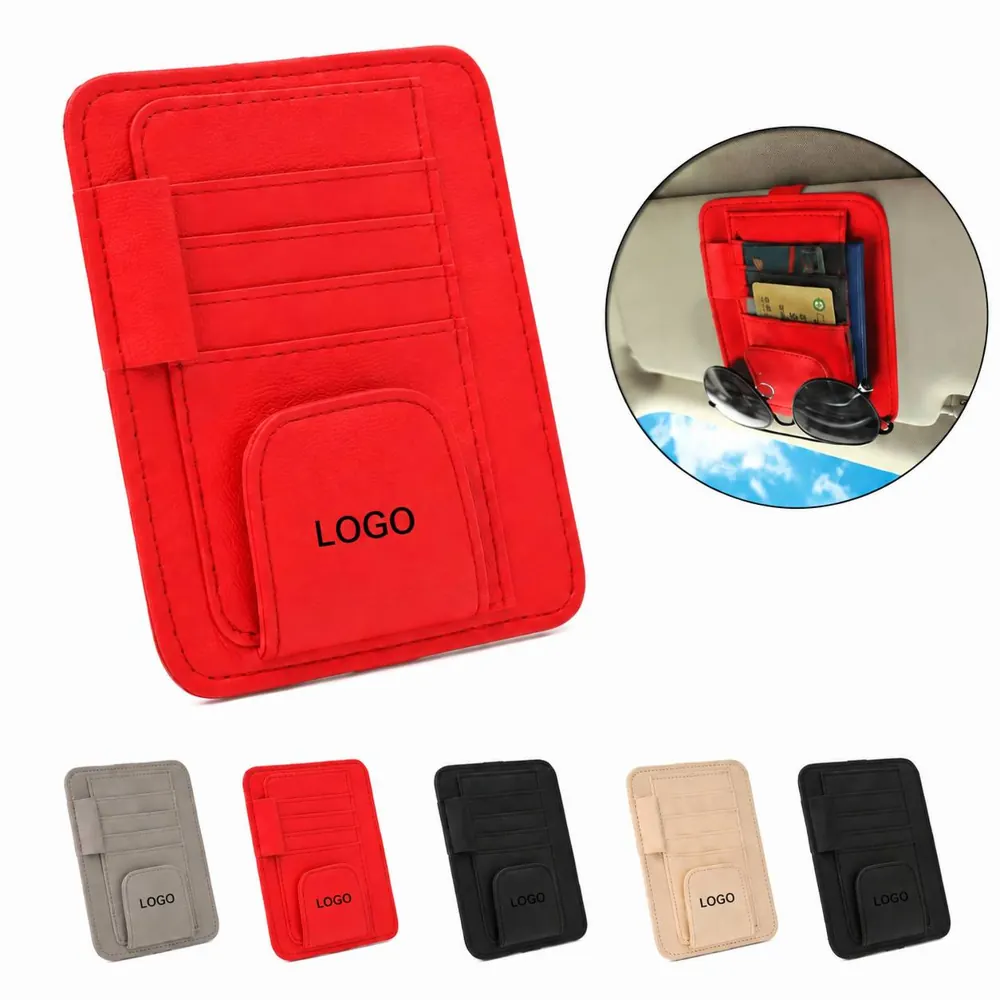 PU Leather Sunglasses Visor Clip with Soft Lining