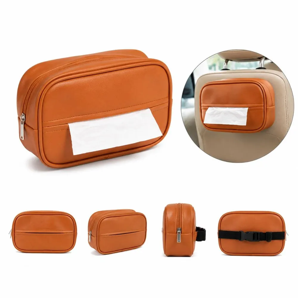 PU Car Tissue Holder with Non-Slip Base 2
