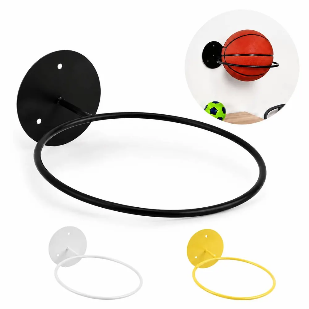 Wall Mounted Sturdy Ball Rack for Basketball Soccer 2