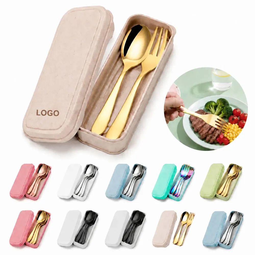 Stainless Steel Kids Tableware Set Portable Travel Utensils