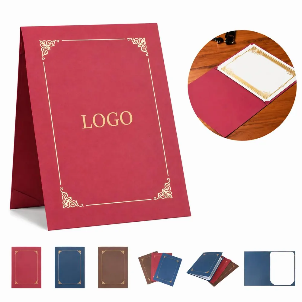 Fade-Resistant Certificate Holder with Clear Window Display