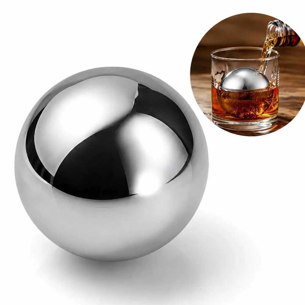 Stainless Steel Ice Cubes Reusable Whiskey Chilling Balls 2