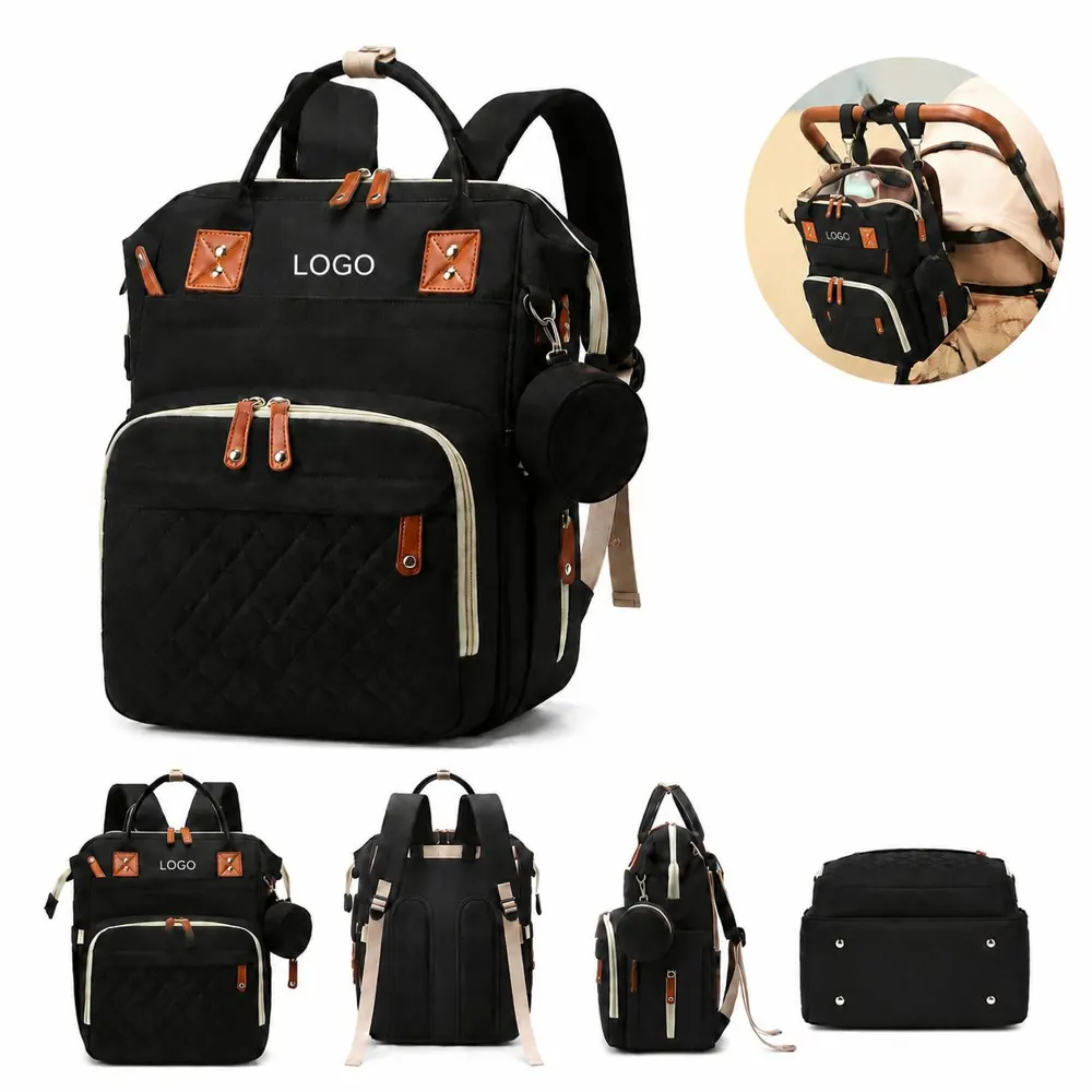 16-Pocket Diaper Backpack with Insulated Bottle Pockets