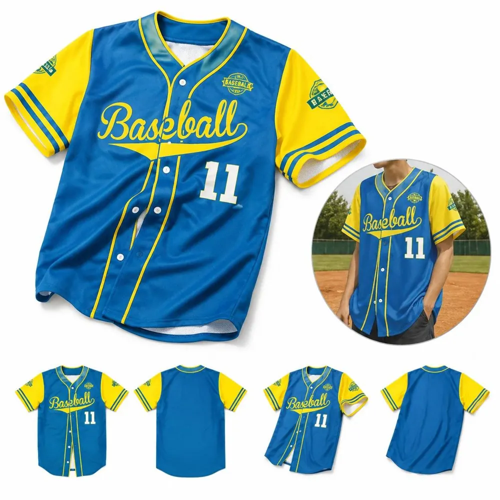 Custom Breathable Mesh Baseball Jersey Short Sleeve Tee 2