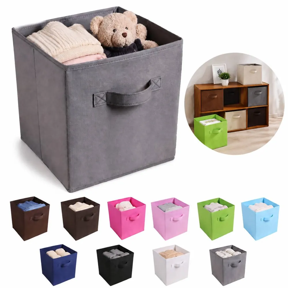 Foldable Non-Woven Storage Box with Handle for Home 2