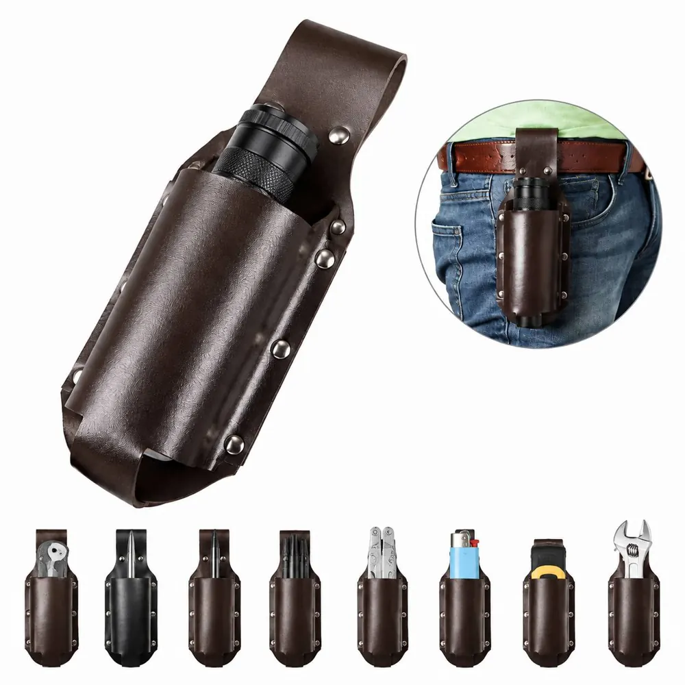 PU Leather Beer Holster with Adjustable Waist Belt 2