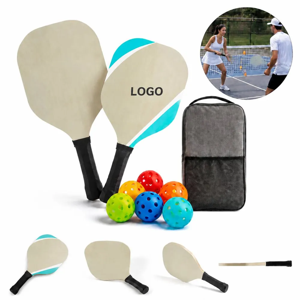 Pickleball Paddle Set with 2 Rackets, 2 Balls & Shoulder Bag