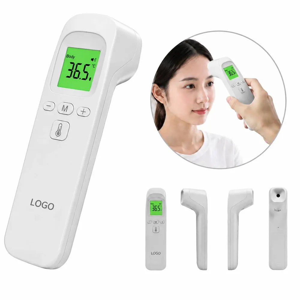 Non-Contact Infrared Forehead Thermometer with 3-Color Alarm