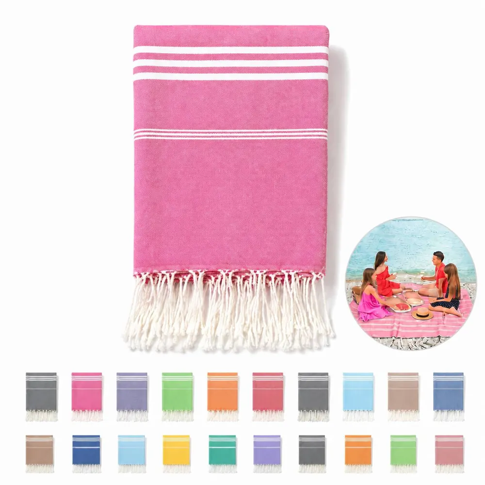 100% Cotton Quick-Dry Turkish Beach Towel, Compact 2