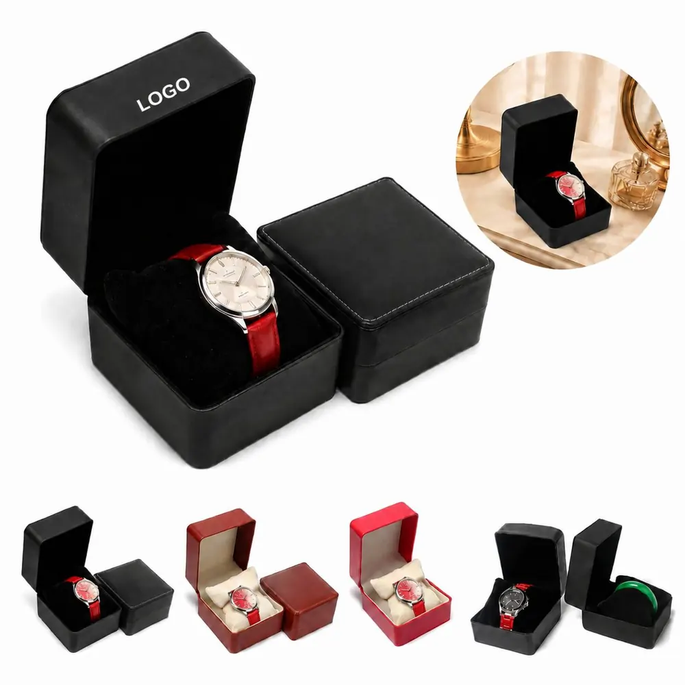 PU Leather Watch Case with Soft Interior for Travel Storage