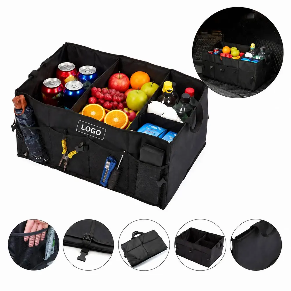 Foldable Car Trunk Organizer Box with Collapsible Storage