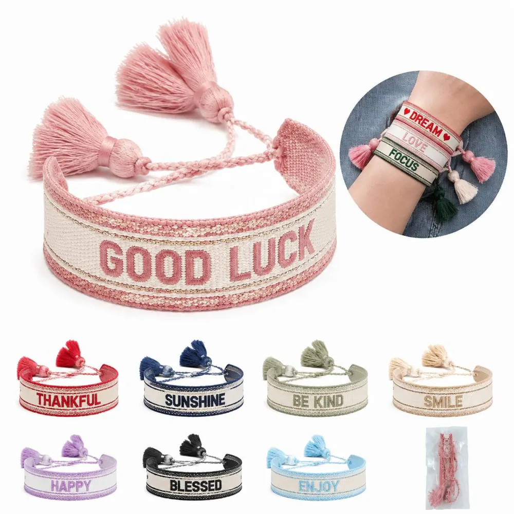 Custom Knitted Word Adjustable Bracelet, Personalized Name 2