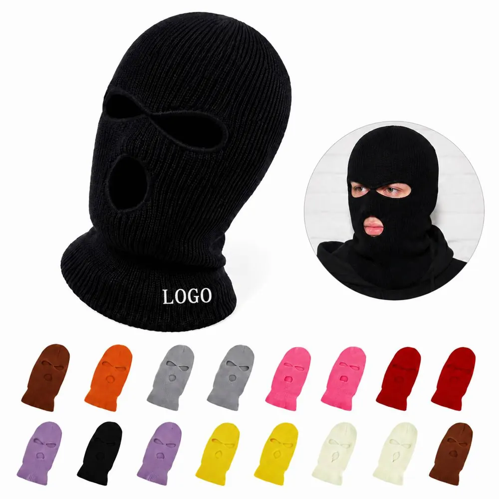Funny Pirate Bandit Knitted Full-Face Mask Hat