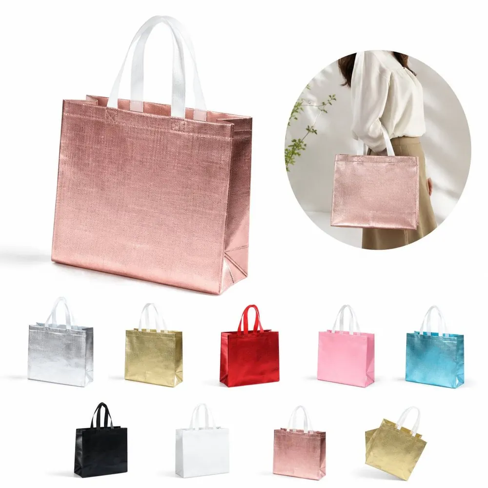 Iridescent Laser-Laminated Non-Woven Gift Bag with Handles 2