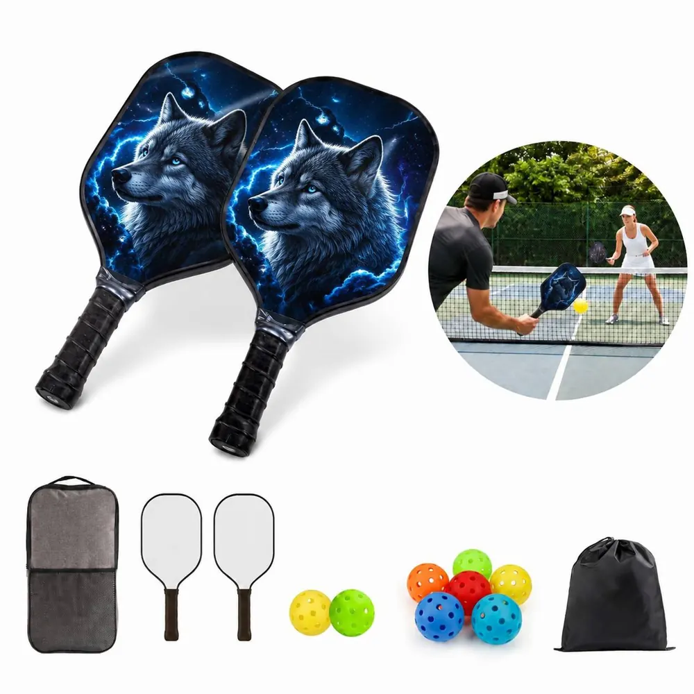 Carbon Fiber Pickleball Paddle Set with Padded Bag 2