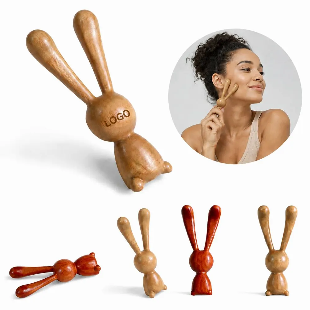 Eco Wooden Rabbit Massager Handheld Muscle Relaxation Tool
