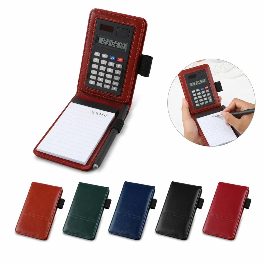 PU Leather A7 Calculator Notebook with 8-Digit Display 2