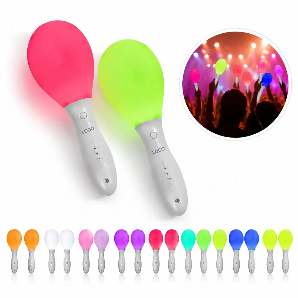 LED Light-Up Musical Maracas with Flashing Sync for Party