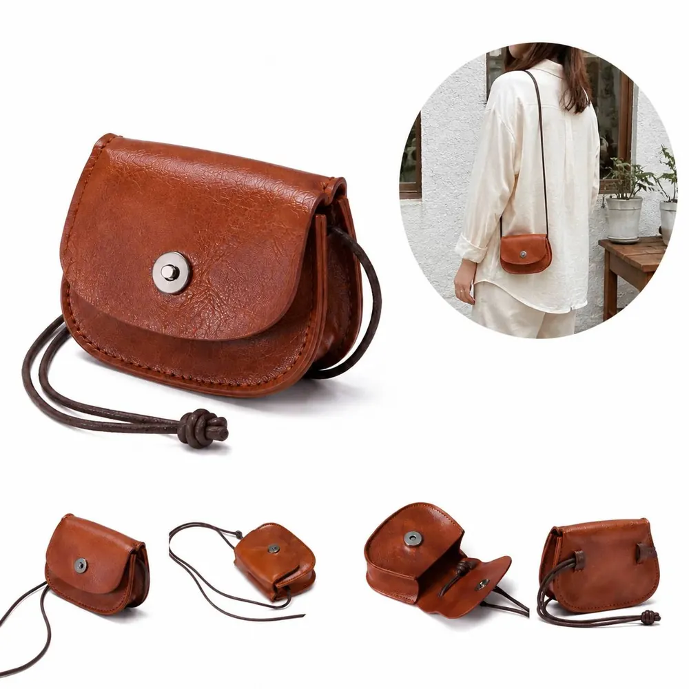Adjustable PU Leather Crossbody Purse with Zippered Pocket 2