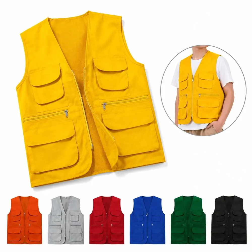 Multi-Pocket Polyester Volunteer Vest with Adjustable Fit 2