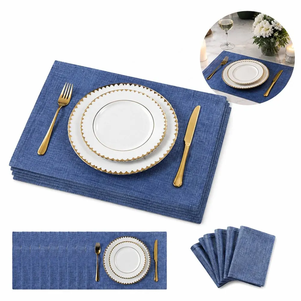 Natural Linen Burlap Placemats for Dining Table Protection 2
