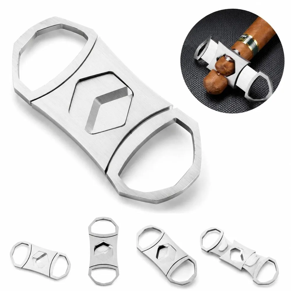 Precision Stainless Steel Geometric Cigar Cutter for Clean 2