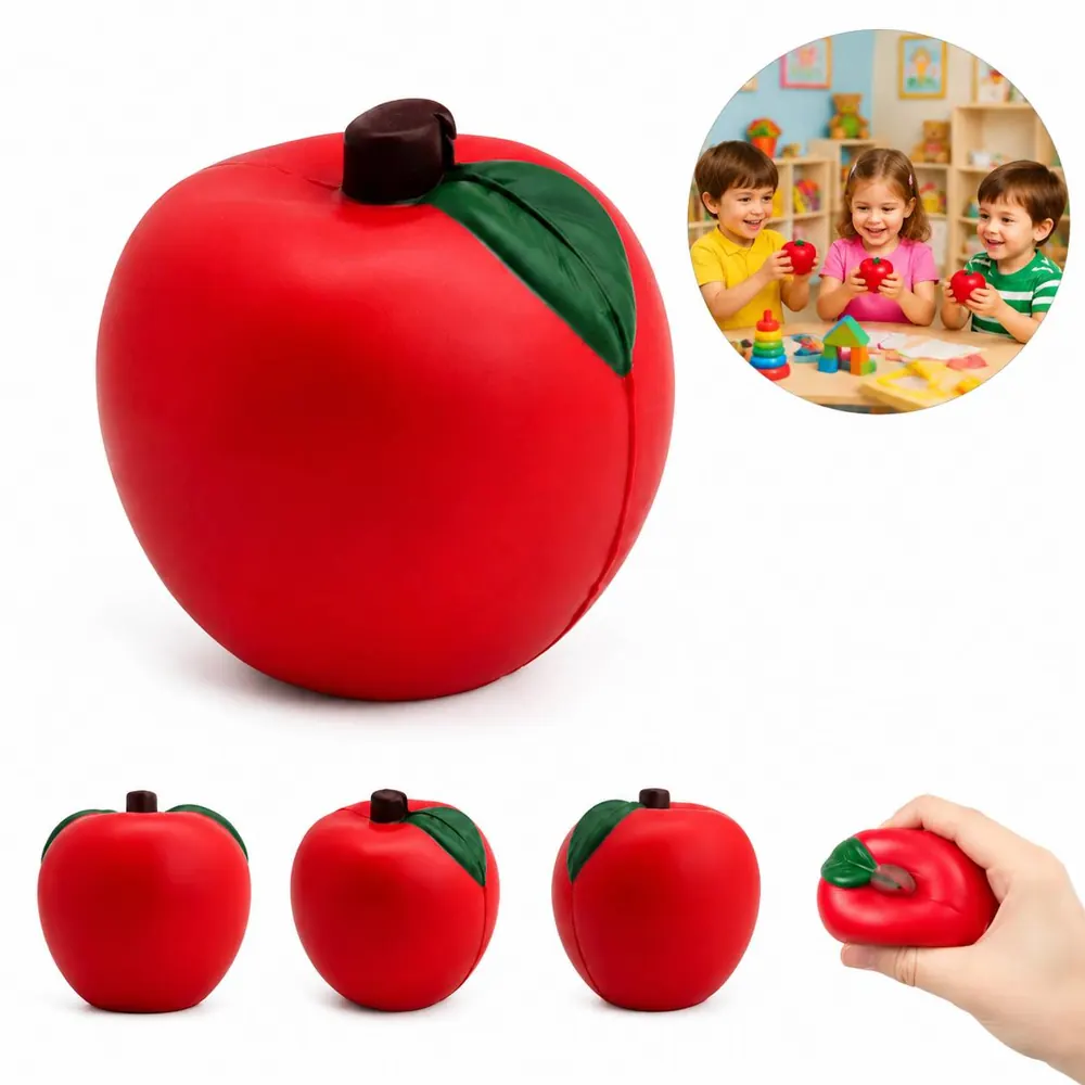PU Foam Apple Stress Ball Squeeze Toy for Anxiety Relief 2